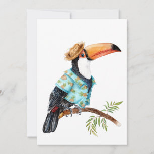 Toucan in Hawaiian shirt Bedankkaart