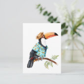 Toucan in Hawaiian shirt Briefkaart (Staand voorkant)