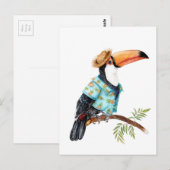 Toucan in Hawaiian shirt Briefkaart (Voorkant / Achterkant)