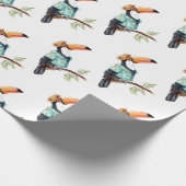 Toucan in Hawaiian shirt Cadeaupapier (Hoek)