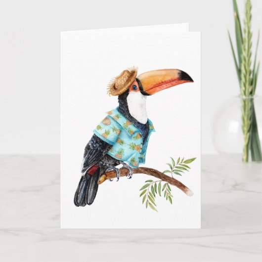 Toucan in Hawaiian shirt Kaart (Voorkant)