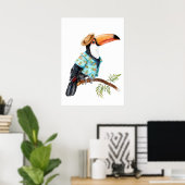 Toucan in Hawaiian shirt Poster (Thuiskantoor)