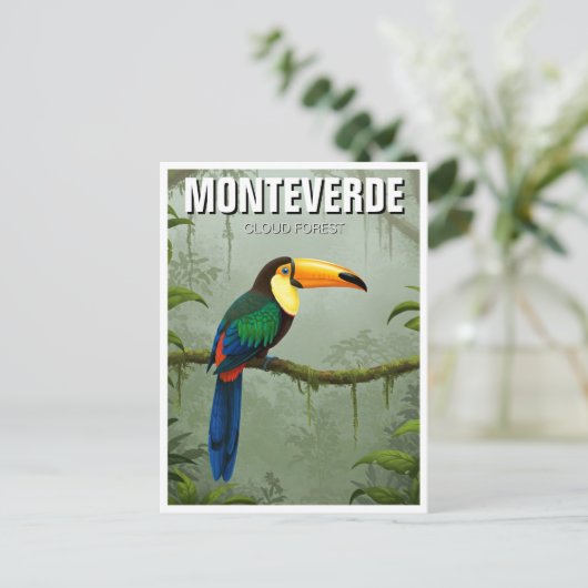 Toucan in het Monteverde Cloud Forest in Costa Ric Briefkaart (Staand voorkant)