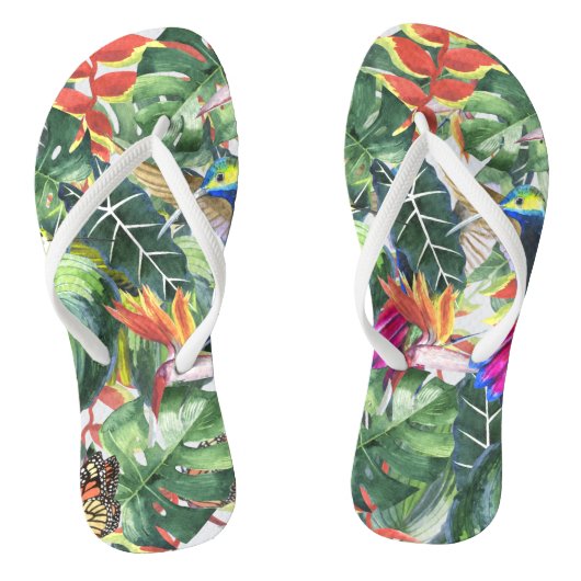 Toucan in het oerwoud teenslippers (Voetbed)