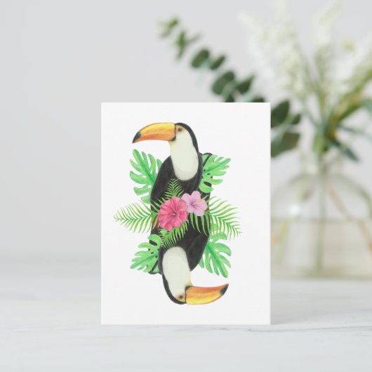 Toucan in Tropical Leaves Briefkaart (Staand voorkant)
