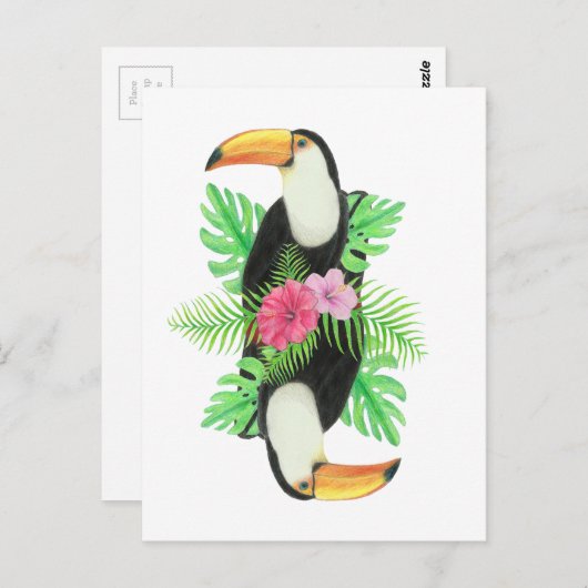 Toucan in Tropical Leaves Briefkaart (Voorkant / Achterkant)