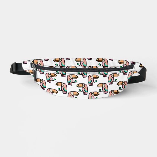 toucan jungle vogel pastel regenboog cartoon patro heuptasje (Voorkant)