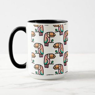 toucan jungle vogel pastel regenboog cartoon patro mok