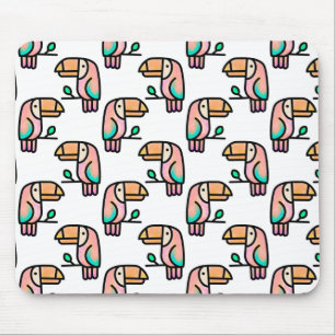 toucan jungle vogel pastel regenboog cartoon patro muismat