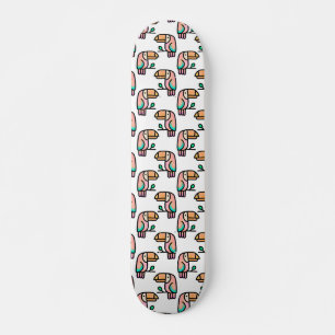 toucan jungle vogel pastel regenboog cartoon patro persoonlijk skateboard