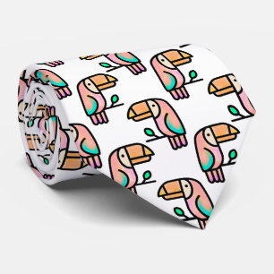 toucan jungle vogel pastel regenboog cartoon patro stropdas