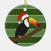 Toucan Kerstman Hoed - Kerst Special Keramisch Ornament (Voorkant)
