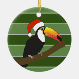 Toucan Kerstman Hoed - Kerst Special Keramisch Ornament