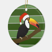 Toucan Kerstman Hoed - Kerst Special Keramisch Ornament (Links)