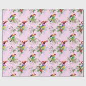 Toucan kerstpatroon cadeaupapier (Vlak)