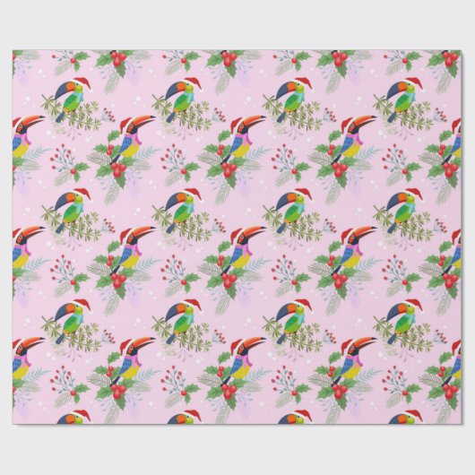 Toucan kerstpatroon cadeaupapier (Vlak)