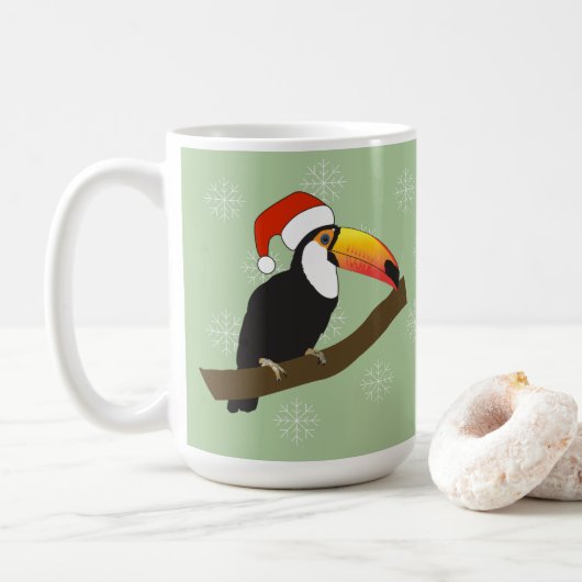 Toucan Kerstsneeuwvlokken Koffiemok (Met donut)