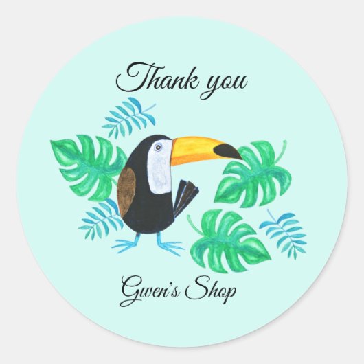 Toucan Klein Bedrijf die/partij gunst verpakken Ronde Sticker (Voorkant)