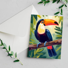 Toucan Kleurrijke Tropische Vogel Watercolor Kaart