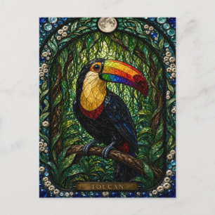 Toucan, Kroondak Bloei Gebrandschilderd Glas Briefkaart