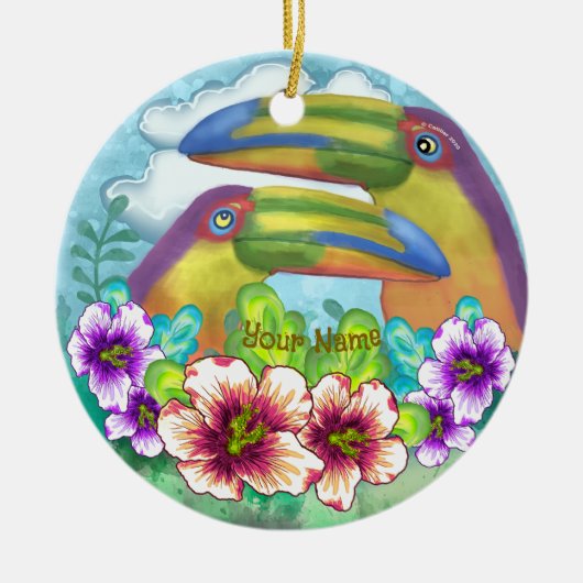 Toucan Lovers Keramisch Ornament (Voorkant)