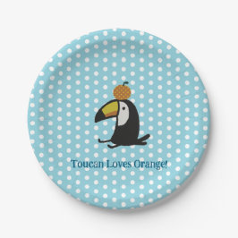 Toucan Loves Orange Papieren Bordje