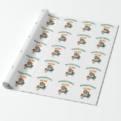 Toucan Mascotte Patroon Inpakpapier Basketbal (Uitgerold)