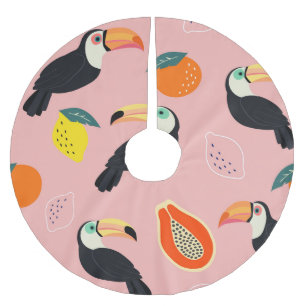 Toucan met Abstracte tropische vruchten Kerstboom Rok