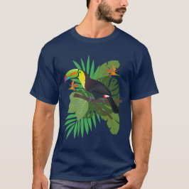 Toucan met bladeren t-shirt