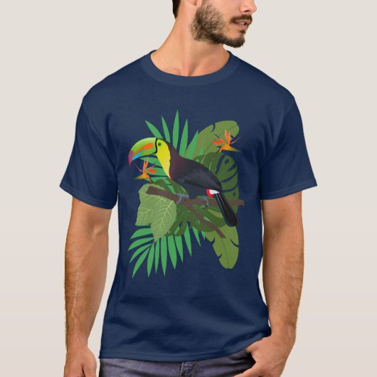 Toucan met bladeren t-shirt (Voorkant)