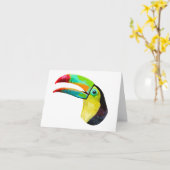 Toucan met de hand getekende digitale kunst kaart (Gele Bloem)