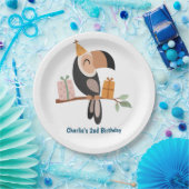 Toucan met party petten en geschenken papieren bordje (Feest)