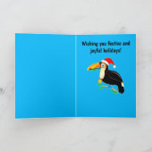 Toucan met Santa Hat Prettige feestdagen! Feestdagen Kaart (Binnen)