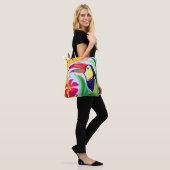 Toucan met Tropische Bloem Tote Bag (Op model)