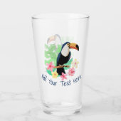 Toucan met tropische bloemen glas (Achterkant)