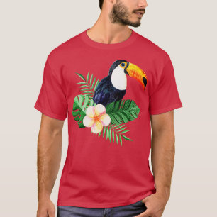 Toucan met tropische bloemen t-shirt