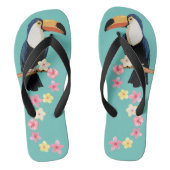Toucan met tropische bloemen teenslippers (Voetbed)