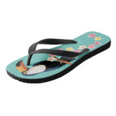Toucan met tropische bloemen teenslippers (Schuin)