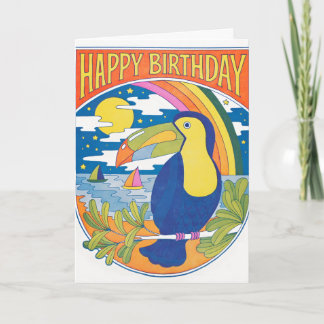 Toucan Nachten Verjaardags Letterpress Kaart