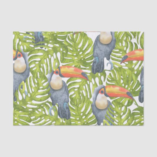 Toucan Oerwoud Bird Treders Pattern Tissuepapier (Voorkant)