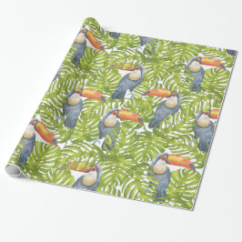 Toucan Oerwoud Bird Tree Leatern Pattern Cadeaupapier