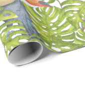 Toucan Oerwoud Bird Tree Leatern Pattern Cadeaupapier (Rol Hoek)