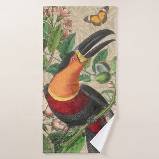 Toucan Oerwoud Tropical Bird Mooi Antiek Bad Handdoek (Badhanddoek)
