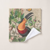 Toucan Oerwoud Tropical Bird Mooi Antiek Bad Handdoek (Wasdoekje)