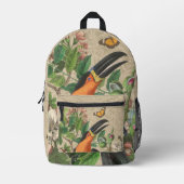 Toucan Oerwoud Tropical Bird Mooi Antiek Bedrukte Rugzak (Voorkant)