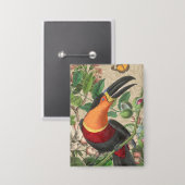 Toucan Oerwoud Tropical Bird Mooi Antiek Button (Voorkant / Achterkant)