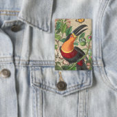 Toucan Oerwoud Tropical Bird Mooi Antiek Button (Insitu)