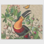 Toucan Oerwoud Tropical Bird Mooi Antiek Cadeaupapier (Vlak)
