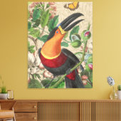 Toucan Oerwoud Tropical Bird Mooi Antiek Canvas Afdruk (Insitu (Woonkamer))