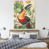 Toucan Oerwoud Tropical Bird Mooi Antiek Canvas Afdruk (Insitu (Slaapkamer))